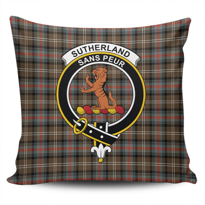 Clan Sutherland Weathered Tartan Crest Pillow Cover LZ20