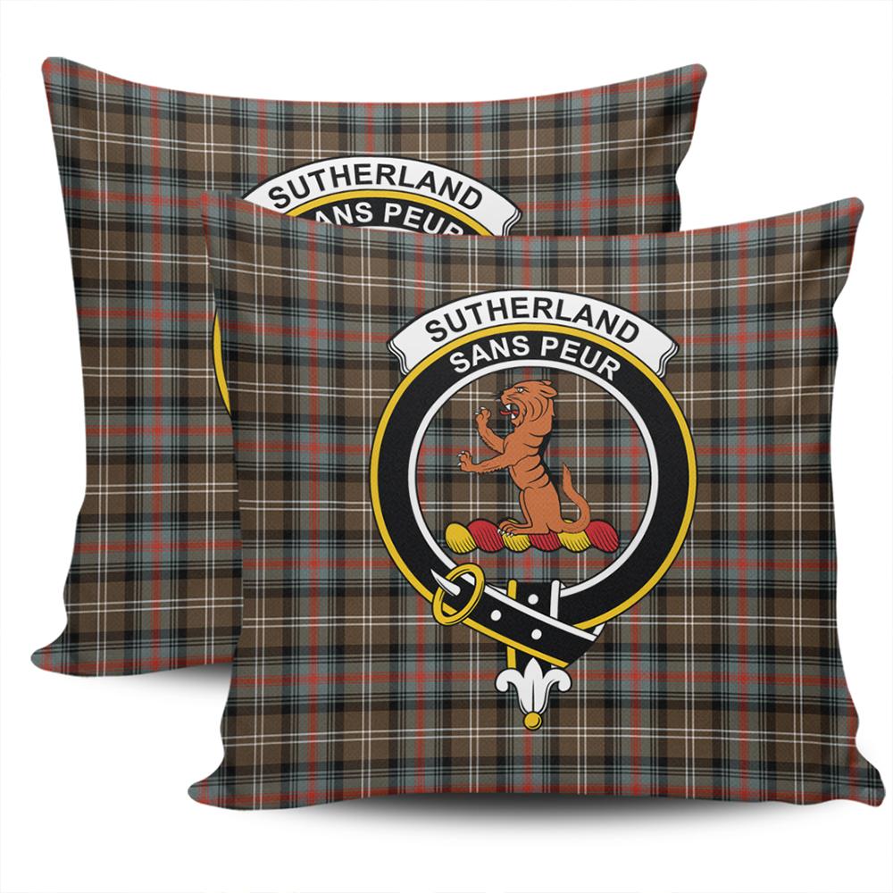Clan Sutherland Weathered Tartan Crest Pillow Cover LZ20 Clan Sutherland Tartan Today   