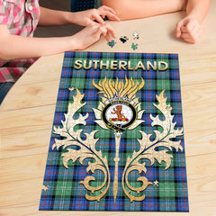 Clan Sutherland Old Ancient Tartan Crest Thistle Jigsaw Puzzles Gift For Family LU83 Clan Sutherland Tartan Today   