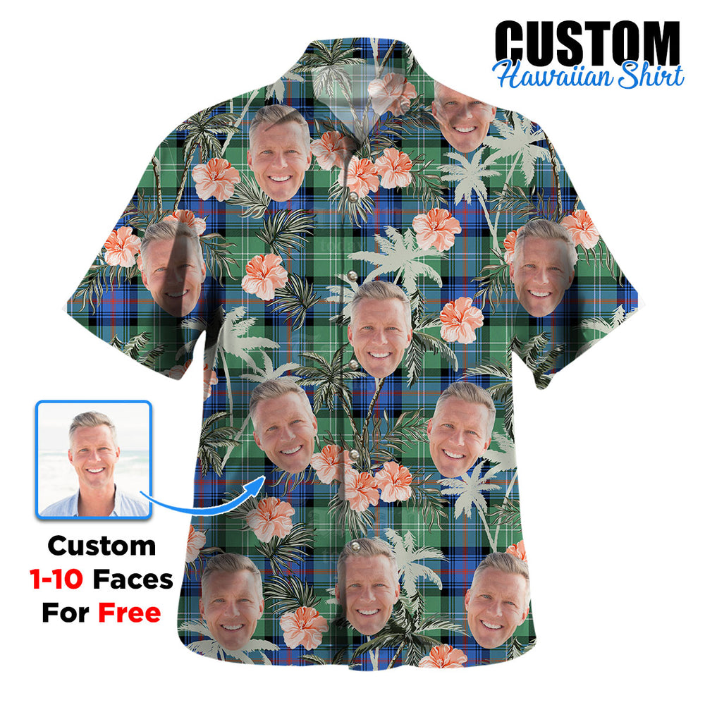 Clan Sutherland Old Ancient Tartan Custom Face Hawaiian Shirt – Unisex Gift for Family Members, Summer Party OW19 Sutherland Old Ancient Tartan Tartan Hawaii Shirt