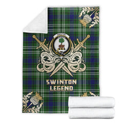Clan Swinton Tartan Gold Courage Symbol Blanket MQ55 Clan Swinton Tartan Today   