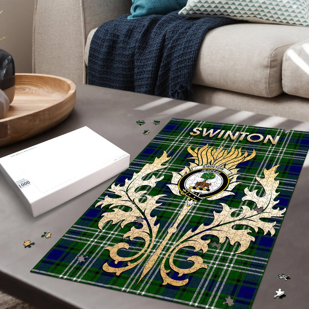 Clan Swinton Tartan Crest Thistle Jigsaw Puzzles Gift For Family BO14 Clan Swinton Tartan Today   