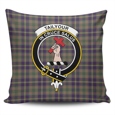 Clan Tailyour Tartan Crest Pillow Cover