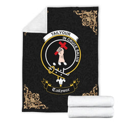 Clan Tailyour (or Taylor) Crest Tartan Premium Blanket Black RD10 Clan Taylor Tartan Today   