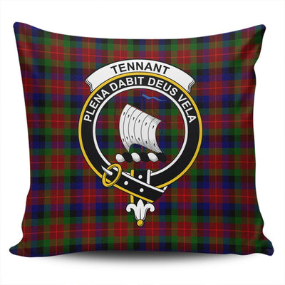 Clan Tennant Tartan Crest Pillow Cover