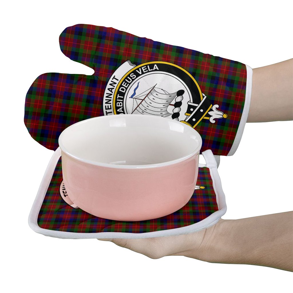 Clan Tennant Tartan Crest Oven Mitt And Pot Holder (2 Oven Mitts + 1 Pot Holder) ON86 Clan Tennant Tartan Today   