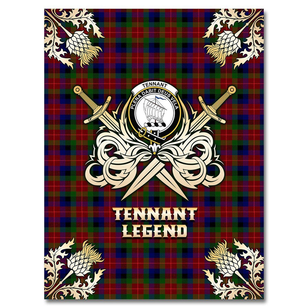 Clan Tennant Tartan Gold Courage Symbol Blanket NP50 Clan Tennant Tartan Today   