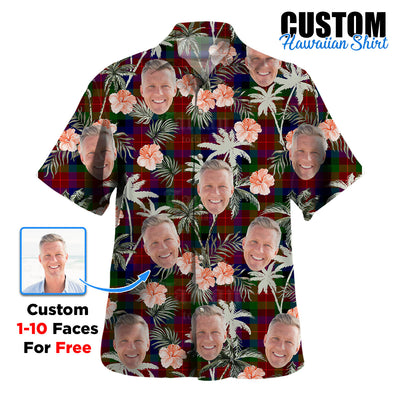 Clan Tennant Tartan Custom Face Hawaiian Shirt – Unisex Gift for Family Members, Summer Party