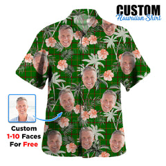 Clan Tribe of Mar Tartan Custom Face Hawaiian Shirt – Unisex Gift for Family Members, Summer Party SU95 Tribe of Mar Tartan Tartan Hawaii Shirt