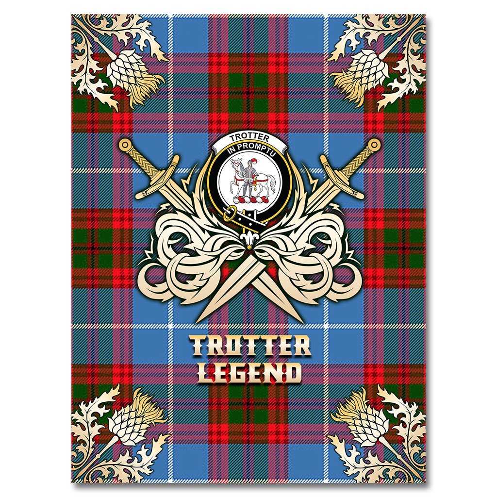 Clan Trotter Tartan Gold Courage Symbol Blanket TW63 Clan Trotter Tartan Today   