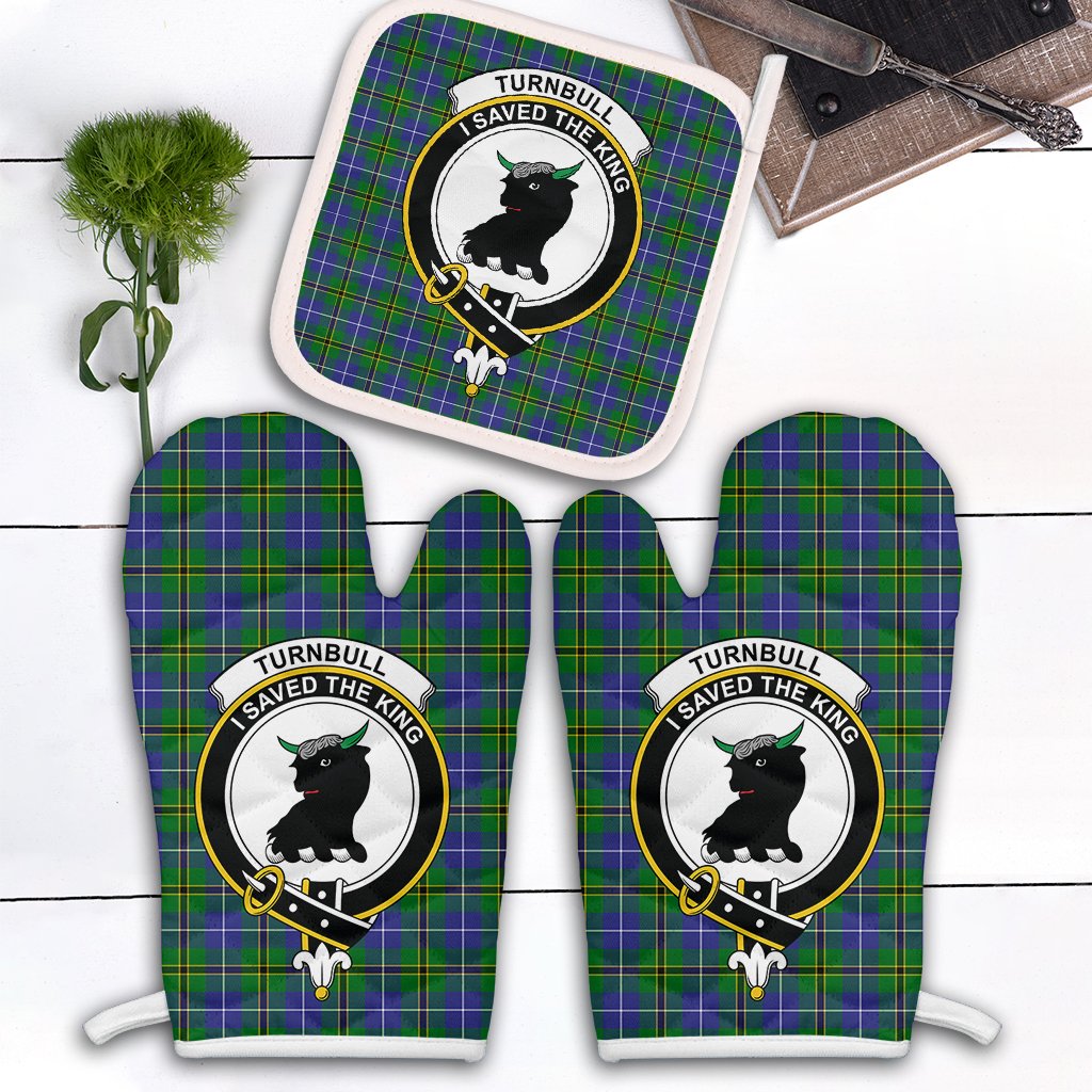Clan Turnbull Hunting Tartan Crest Oven Mitt And Pot Holder (2 Oven Mitts + 1 Pot Holder) BJ42 Clan Turnbull Tartan Today   