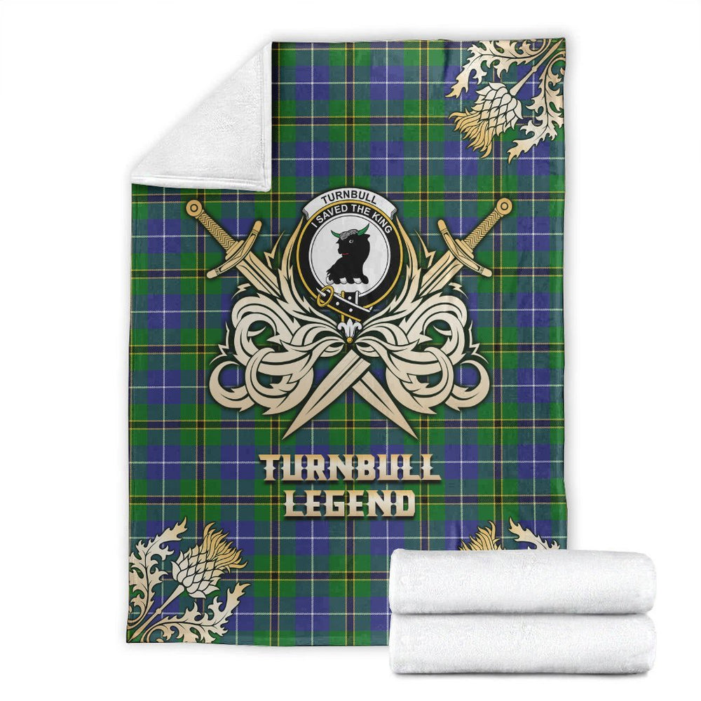 Clan Turnbull Hunting Tartan Gold Courage Symbol Blanket XQ74 Clan Turnbull Tartan Today   