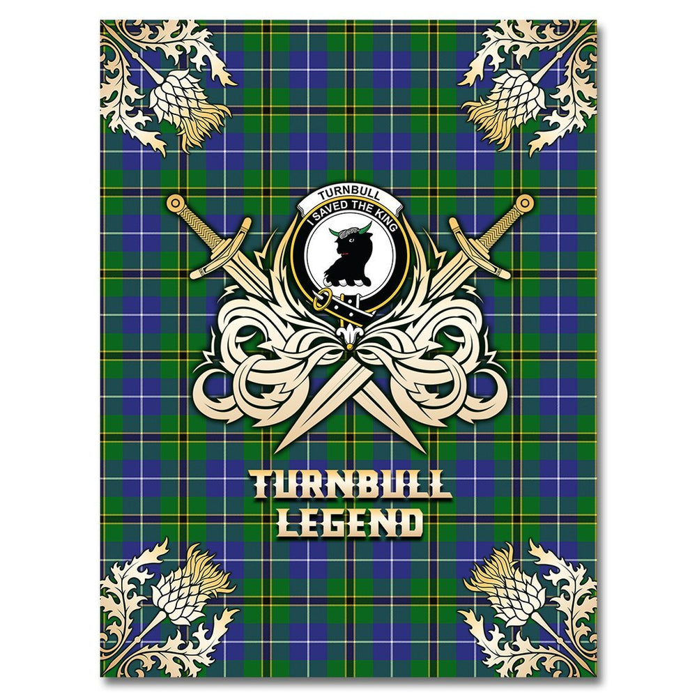 Clan Turnbull Hunting Tartan Gold Courage Symbol Blanket XQ74 Clan Turnbull Tartan Today   