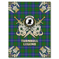 Clan Turnbull Hunting Tartan Gold Courage Symbol Blanket XQ74 Clan Turnbull Tartan Today   