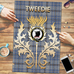 Clan Tweedie Tartan Crest Thistle Jigsaw Puzzles Gift For Family OF50 Clan Tweedie Tartan Today   