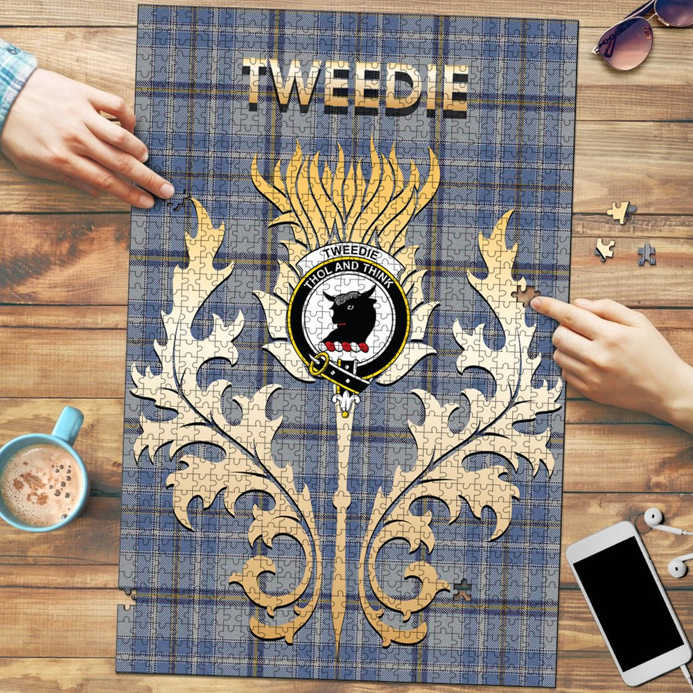 Clan Tweedie Tartan Crest Thistle Jigsaw Puzzles Gift For Family LX18 Clan Tweedie Tartan Today   