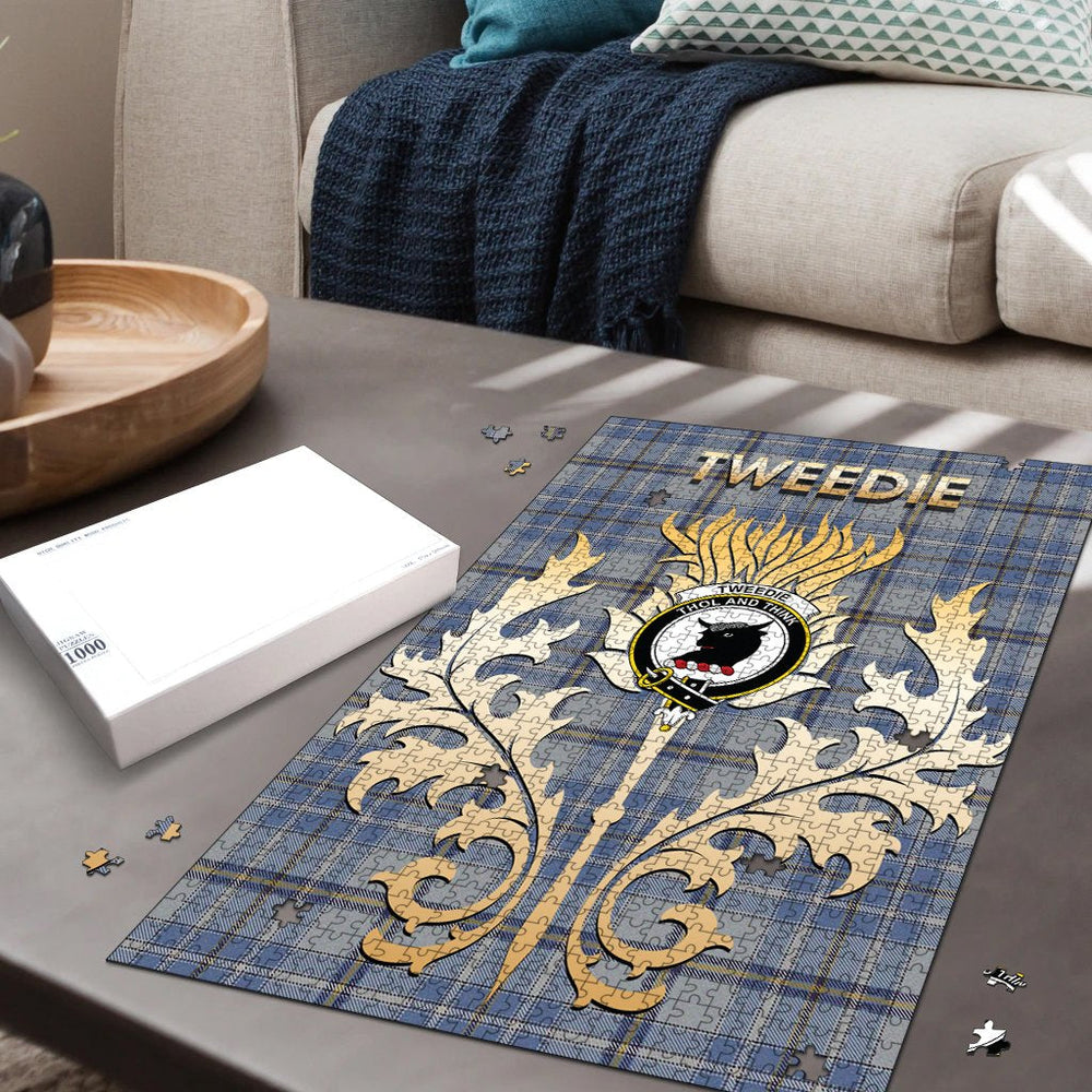 Clan Tweedie Tartan Crest Thistle Jigsaw Puzzles Gift For Family OF50 Clan Tweedie Tartan Today   