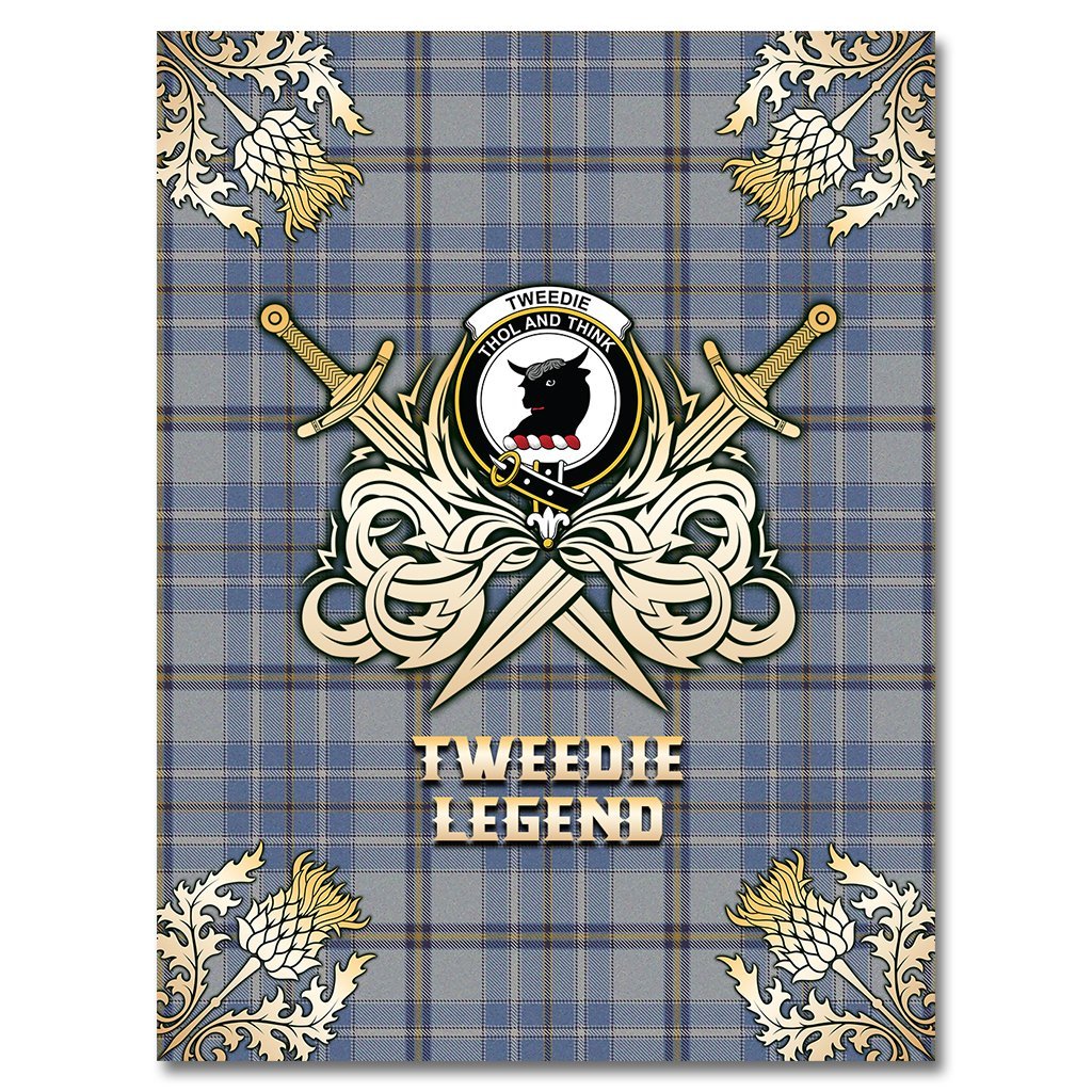 Clan Tweedie Tartan Gold Courage Symbol Blanket YO80 Clan Tweedie Tartan Today   