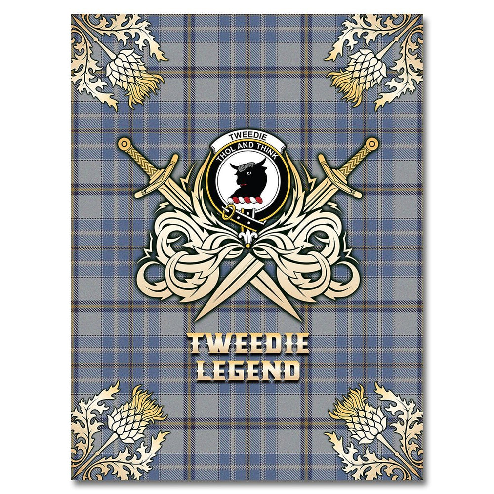 Clan Tweedie Tartan Gold Courage Symbol Blanket YO80 Clan Tweedie Tartan Today   