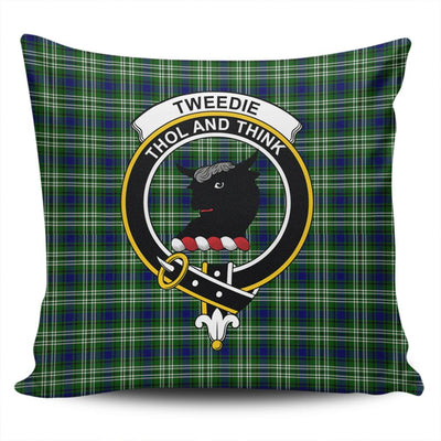 Clan Tweedside District Tartan Crest Pillow Cover