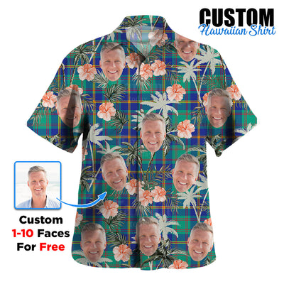 Clan US Marine Tartan Custom Face Hawaiian Shirt – Unisex Gift for Family Members, Summer Party SV13