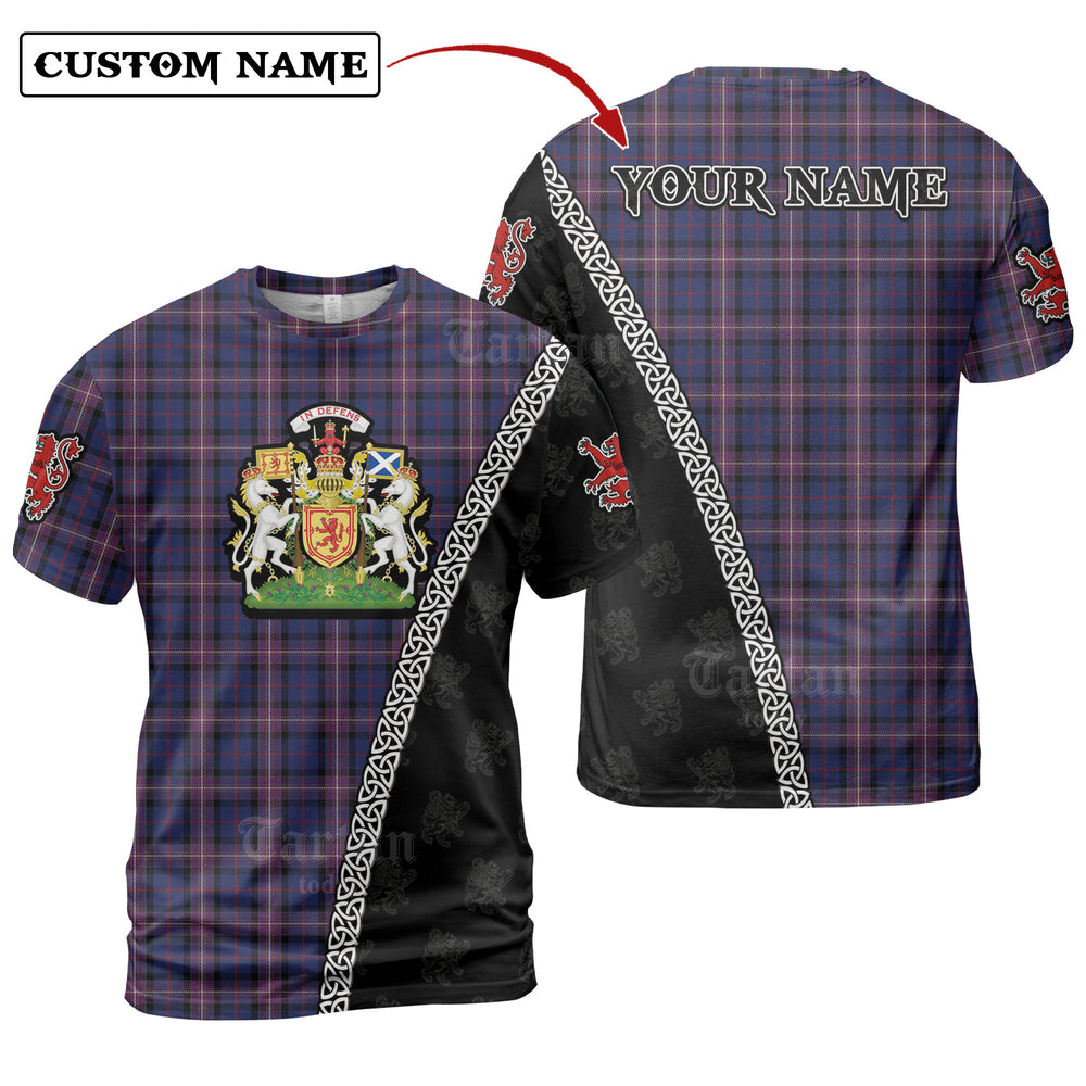 Universal Masonic Tartan Tartan Shirt with Scotland Coat of Arms & Custom Name HO40