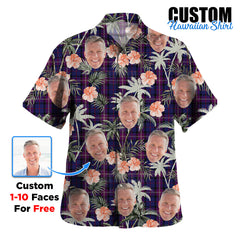 Clan Universal Masonic Tartan Tartan Custom Face Hawaiian Shirt – Unisex Gift for Family Members, Summer Party DY57 Universal Masonic Tartan Tartan Tartan Hawaii Shirt