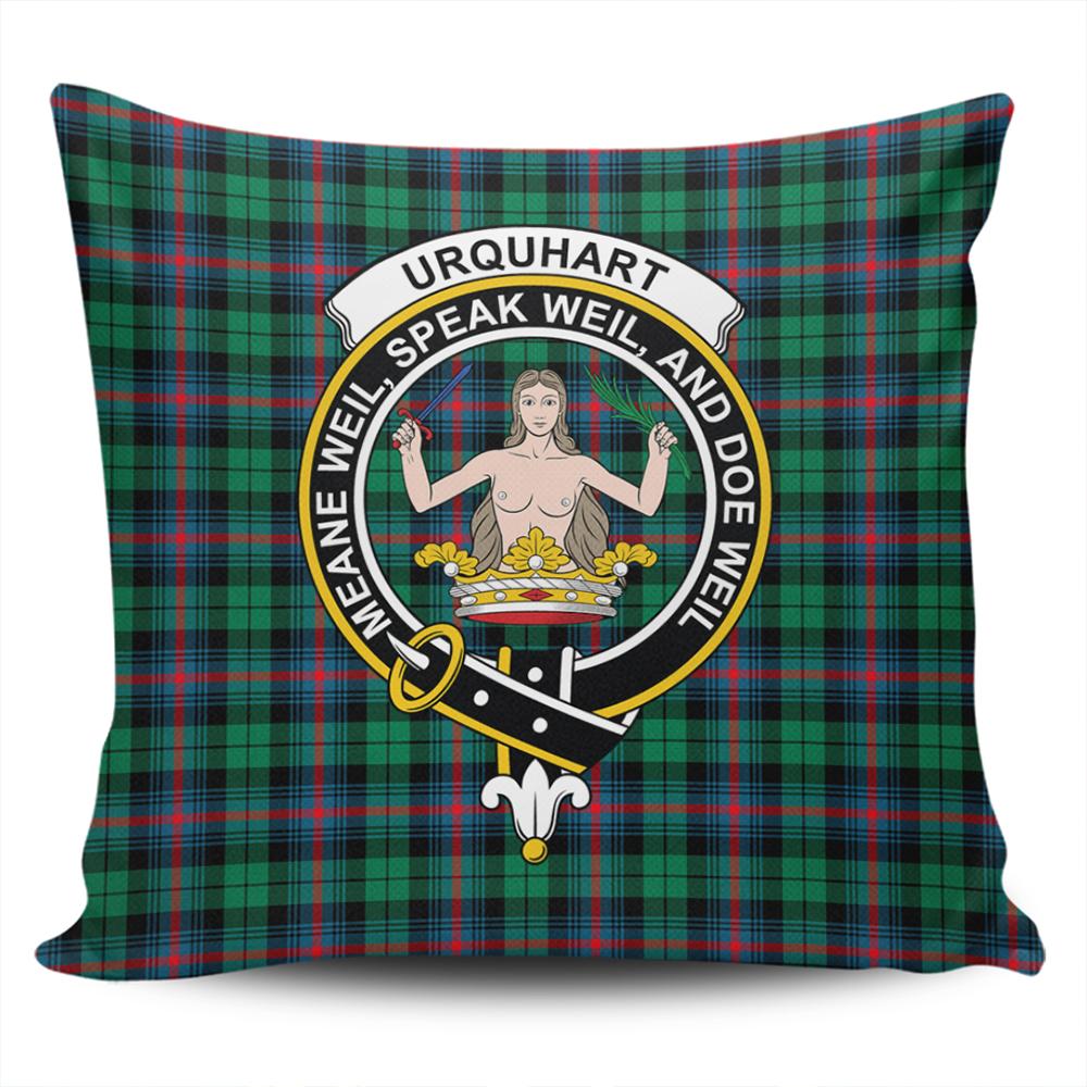 Clan Urquhart Broad Red Ancient Tartan Crest Pillow Cover SI75 Clan Urquhart Tartan Today   