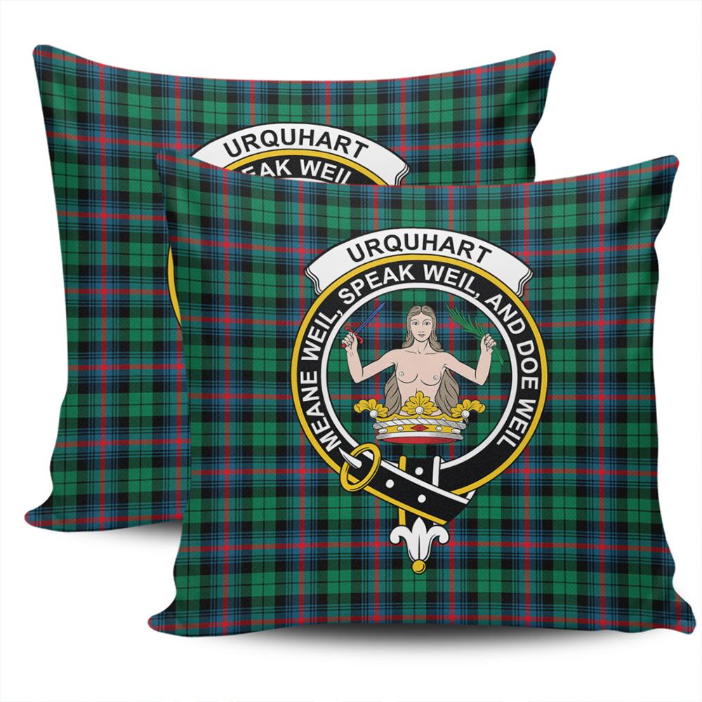 Clan Urquhart Broad Red Ancient Tartan Crest Pillow Cover SI75 Clan Urquhart Tartan Today   