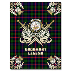Clan Urquhart Modern Tartan Gold Courage Symbol Blanket TA32 Clan Urquhart Tartan Today   