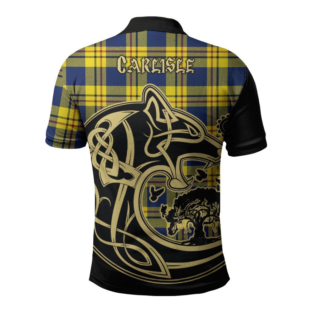 Clan Carlisle Tartan Polo Shirt Viking Wolf RC17 Carlisle Tartan Tartan Polo   