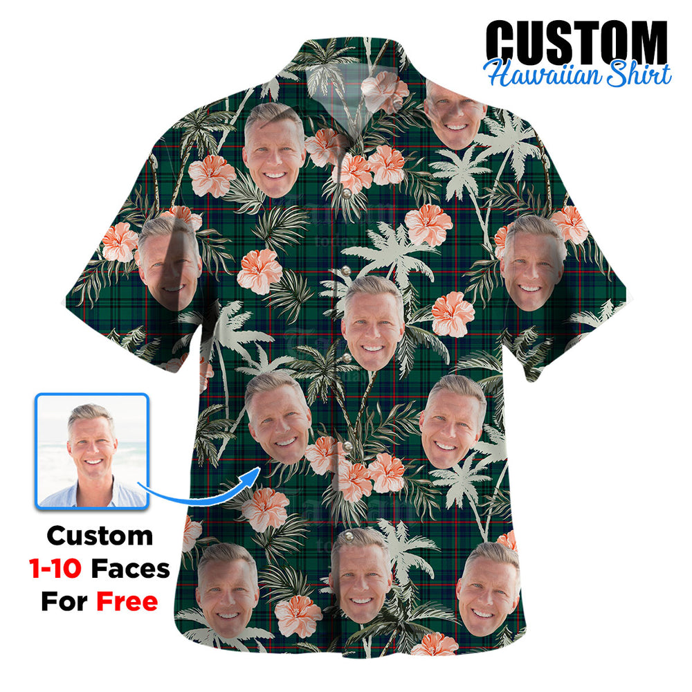 Clan Walker Tartan Custom Face Hawaiian Shirt – Unisex Gift for Family Members, Summer Party DY51 Walker Tartan Tartan Hawaii Shirt