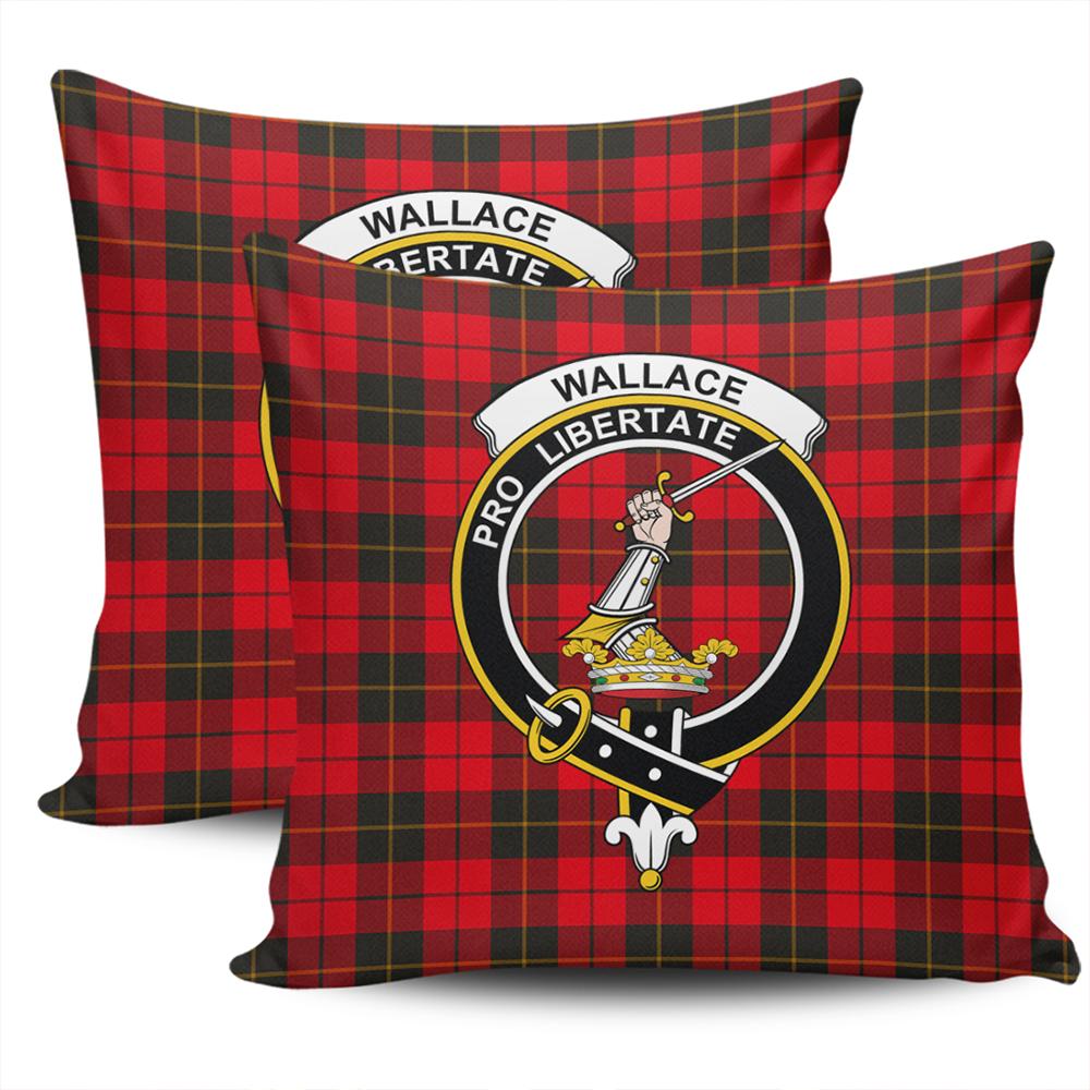 Clan Wallace Weathered Tartan Crest Pillow Cover IR19 Clan Wallace Tartan Today   