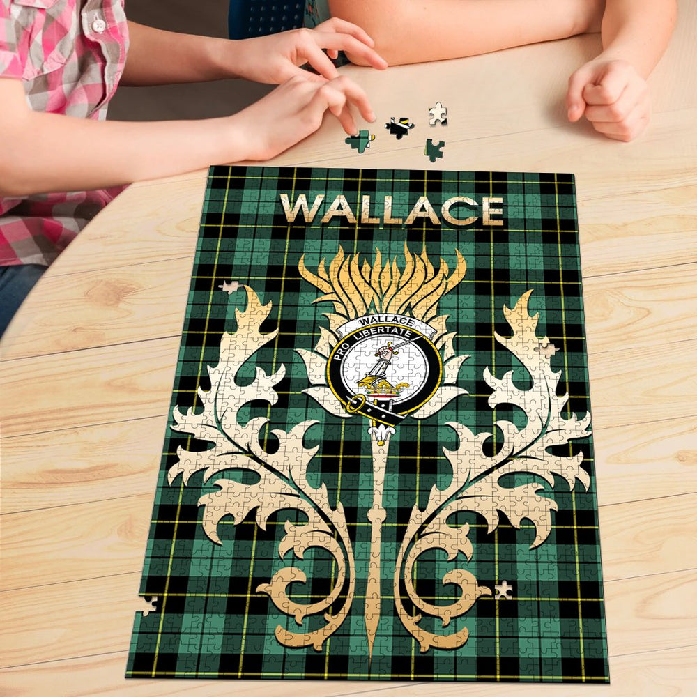Clan Wallace Hunting Ancient Tartan Crest Thistle Jigsaw Puzzles Gift For Family BU45 Clan Wallace Tartan Today   