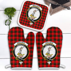 Clan Wallace Hunting Red Tartan Crest Oven Mitt And Pot Holder (2 Oven Mitts + 1 Pot Holder) UZ64 Clan Wallace Tartan Today   