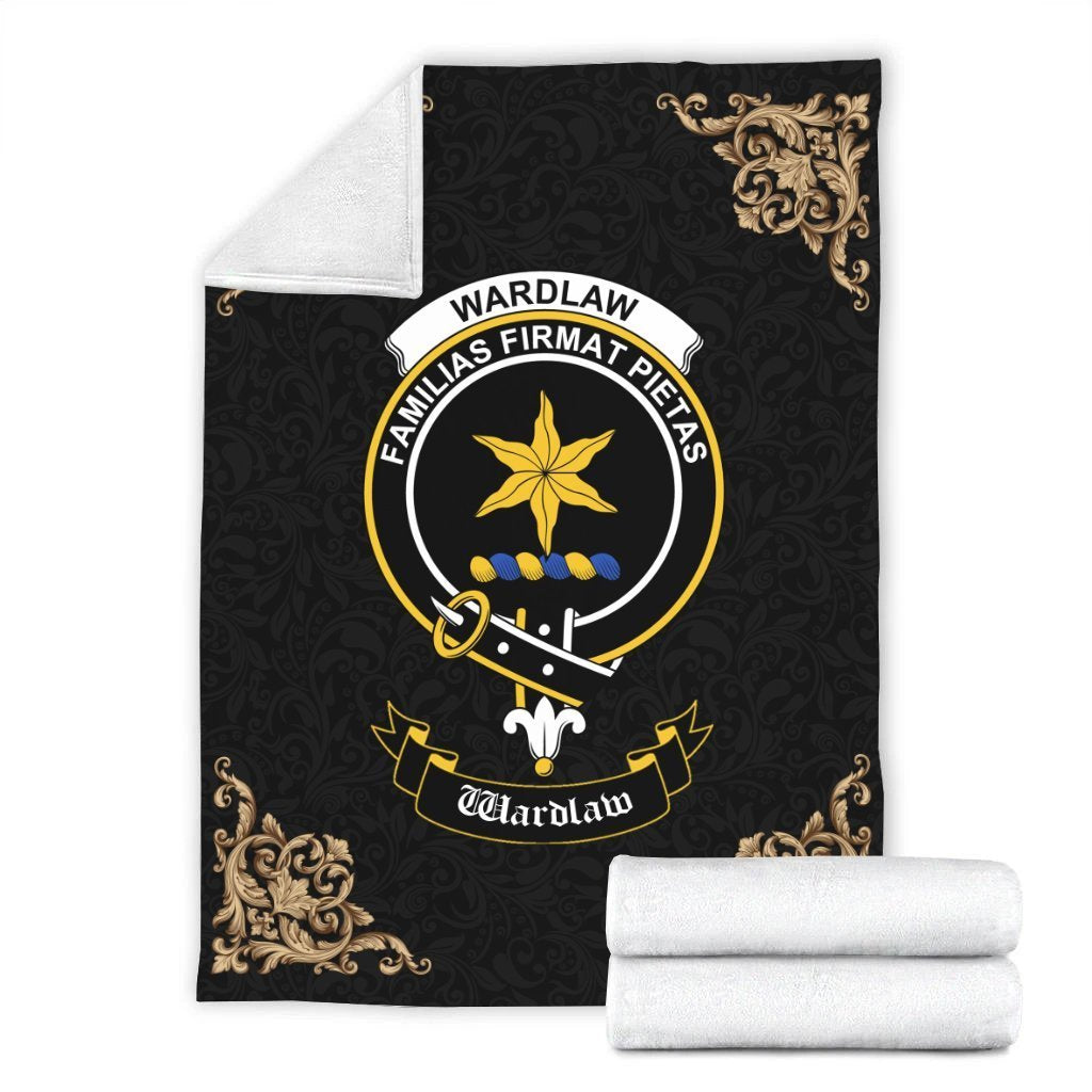 Clan Wardlaw Crest Tartan Premium Blanket Black DU20 Clan Wardlaw Tartan Today   