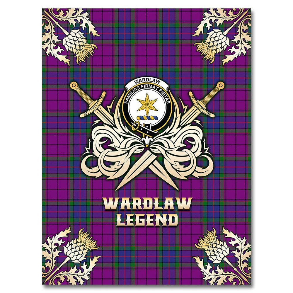 Clan Wardlaw Modern Tartan Gold Courage Symbol Blanket QM30 Clan Wardlaw Tartan Today   
