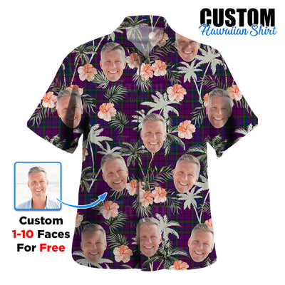 Clan Wardlaw Tartan Custom Face Hawaiian Shirt – Unisex Gift for Family Members, Summer Party
