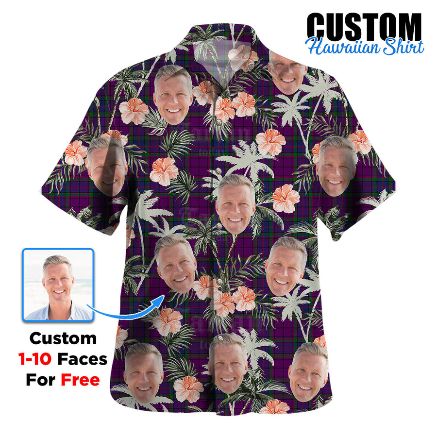 Clan Wardlaw Tartan Custom Face Hawaiian Shirt – Unisex Gift for Family Members, Summer Party GC44 Wardlaw Tartan Tartan Hawaii Shirt