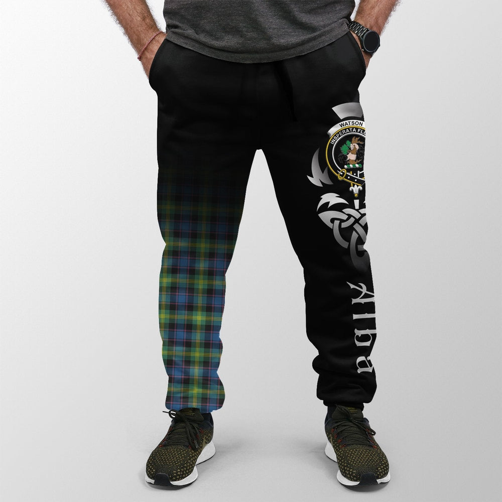 Clan Watson Ancient Tartan Crest Jogger Sweatpants  Alba Celtic Style RE71 Clan Watson Tartan Today   