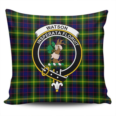 Clan Watson Modern Tartan Crest Pillow Cover