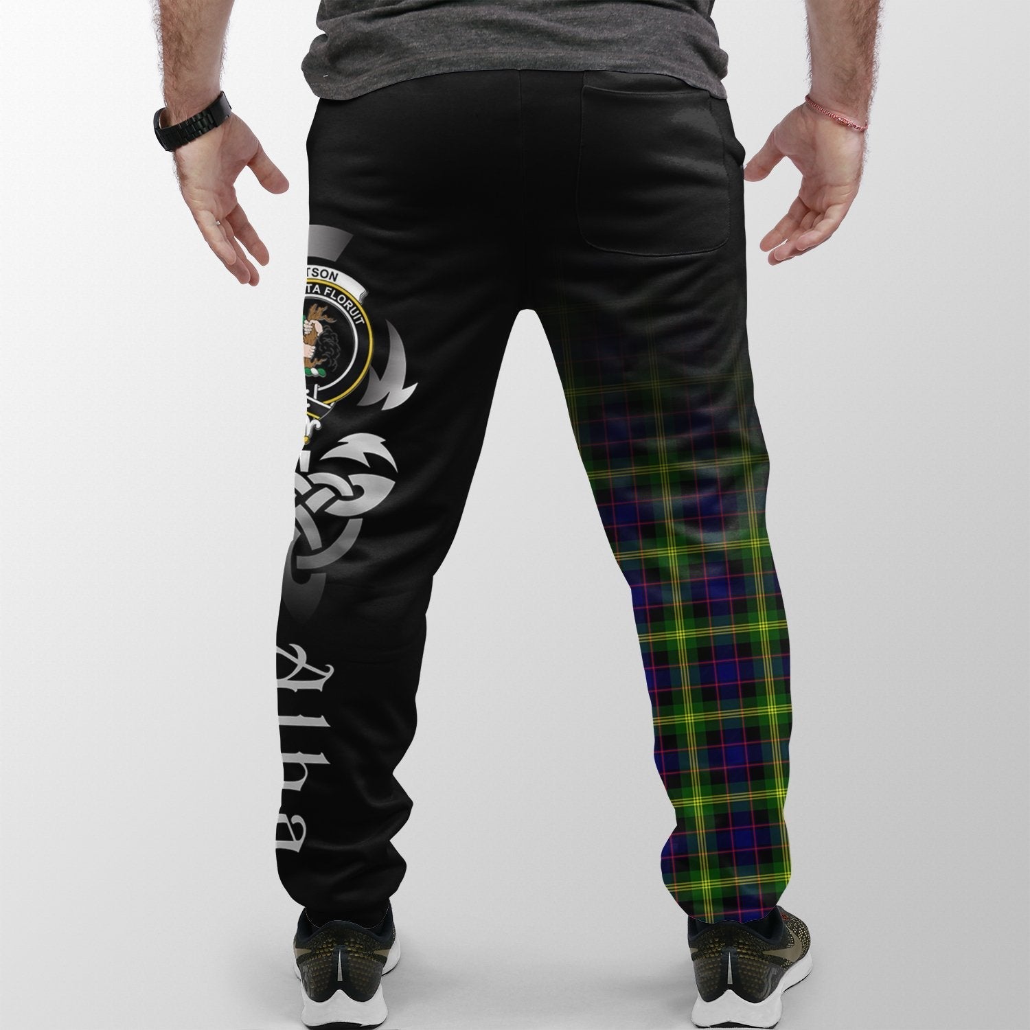 Clan Watson Modern Tartan Crest Jogger Sweatpants  Alba Celtic Style SB38 Clan Watson Tartan Today   