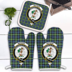 Clan Watson Ancient Tartan Crest Oven Mitt And Pot Holder (2 Oven Mitts + 1 Pot Holder) HY57 Clan Watson Tartan Today   