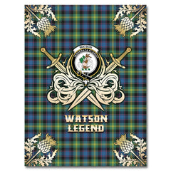 Clan Watson Ancient Tartan Gold Courage Symbol Blanket AZ65 Clan Watson Tartan Today   