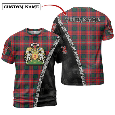 Personalized Clan Wauchope Tartan Shirt with Scotland Coat of Arms & Custom Name