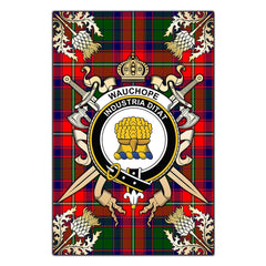 Clan Wauchope Tartan Crest Black Garden Flag  - Gold Thistle  NY97 Clan Wauchope Tartan Today   