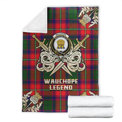 Clan Wauchope Tartan Gold Courage Symbol Blanket YA79