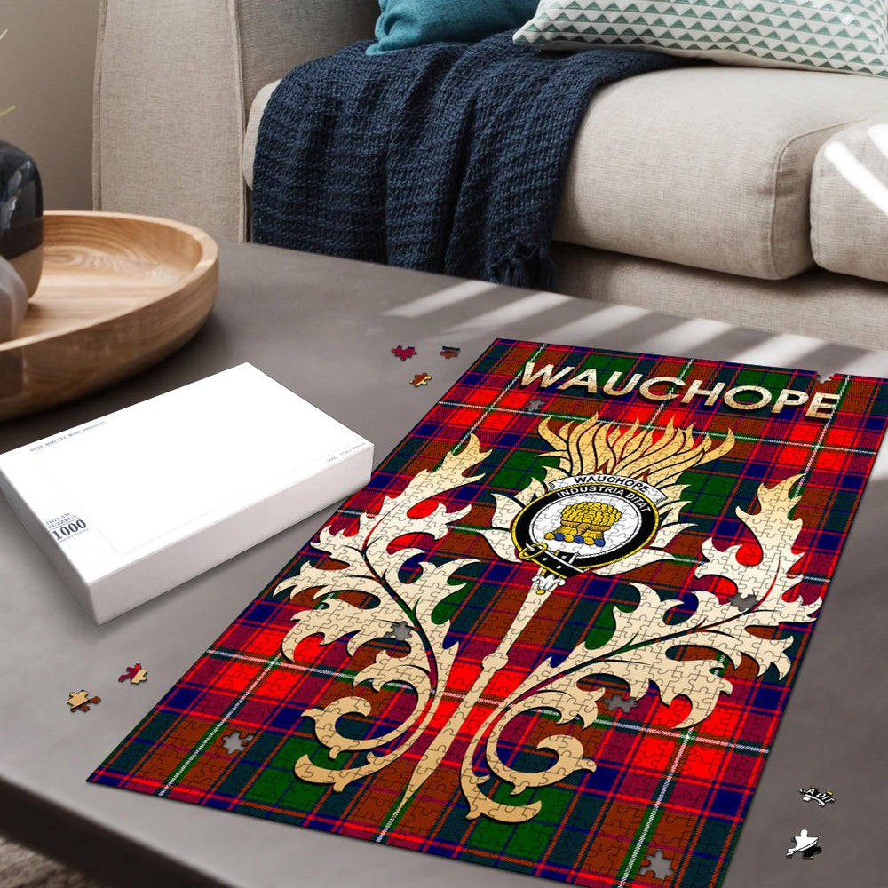 Clan Wauchope Tartan Crest Thistle Jigsaw Puzzles Gift For Family ZH40 Clan Wauchope Tartan Today   