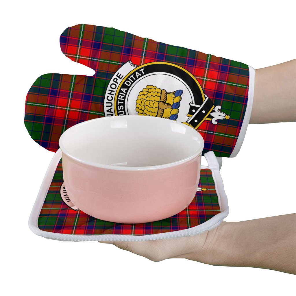 Clan Wauchope Tartan Crest Oven Mitt And Pot Holder (2 Oven Mitts + 1 Pot Holder) VJ22 Clan Wauchope Tartan Today   