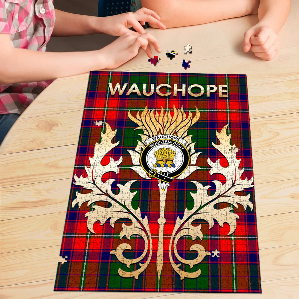 Clan Wauchope Tartan Crest Thistle Jigsaw Puzzles Gift For Family ZH40 Clan Wauchope Tartan Today   